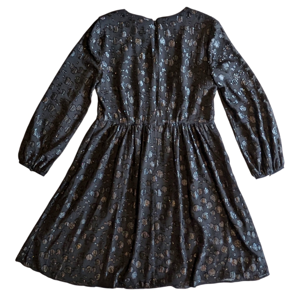 J.Crew Metallic Dot Jacquard Dress | Size 6 | Holiday Party Long Sleeve - Picture 9 of 16